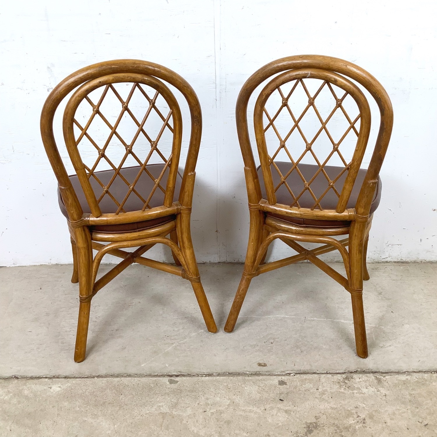  Set of 4 Vintage Rattan Dining Chairs - image-10
