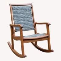 Grey Wicker Eucalyptus Rocking Chair