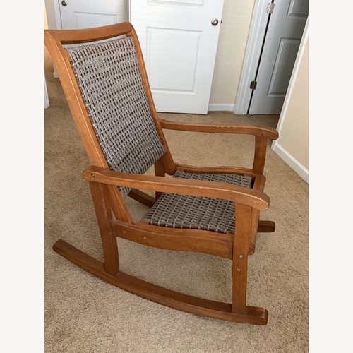 Used Grey Wicker Eucalyptus Rocking Chair for sale on AptDeco