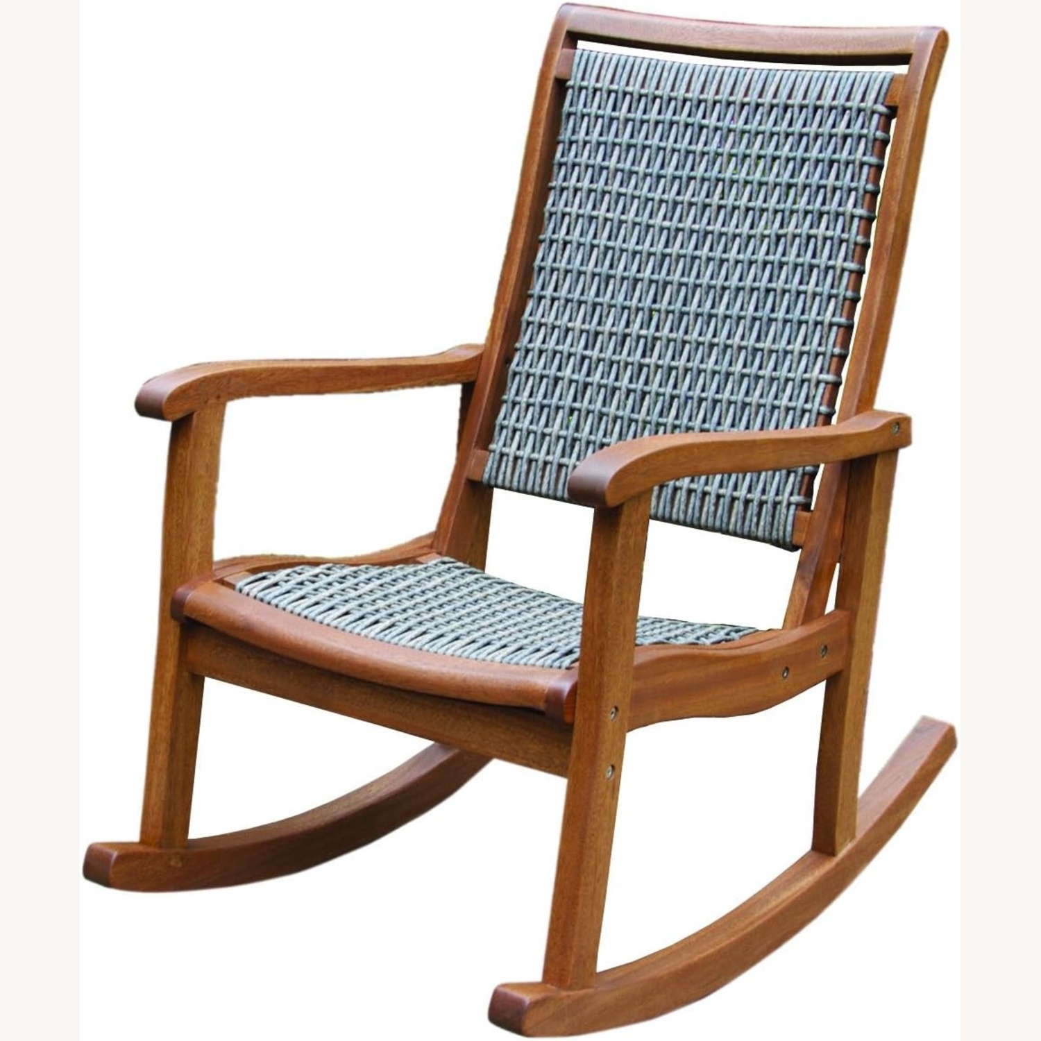 Grey Wicker Eucalyptus Rocking Chair - image-4