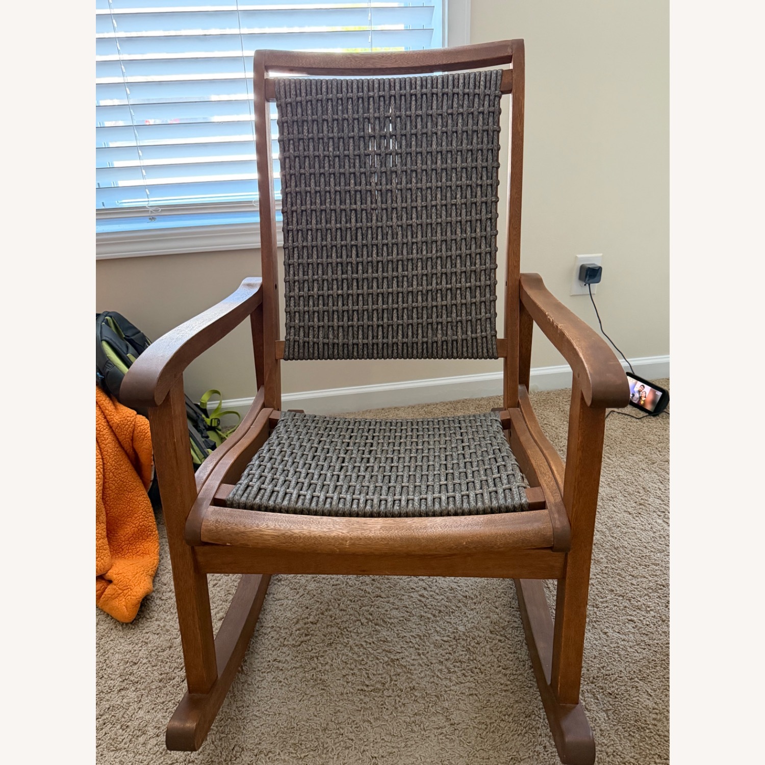 Grey Wicker Eucalyptus Rocking Chair - image-2