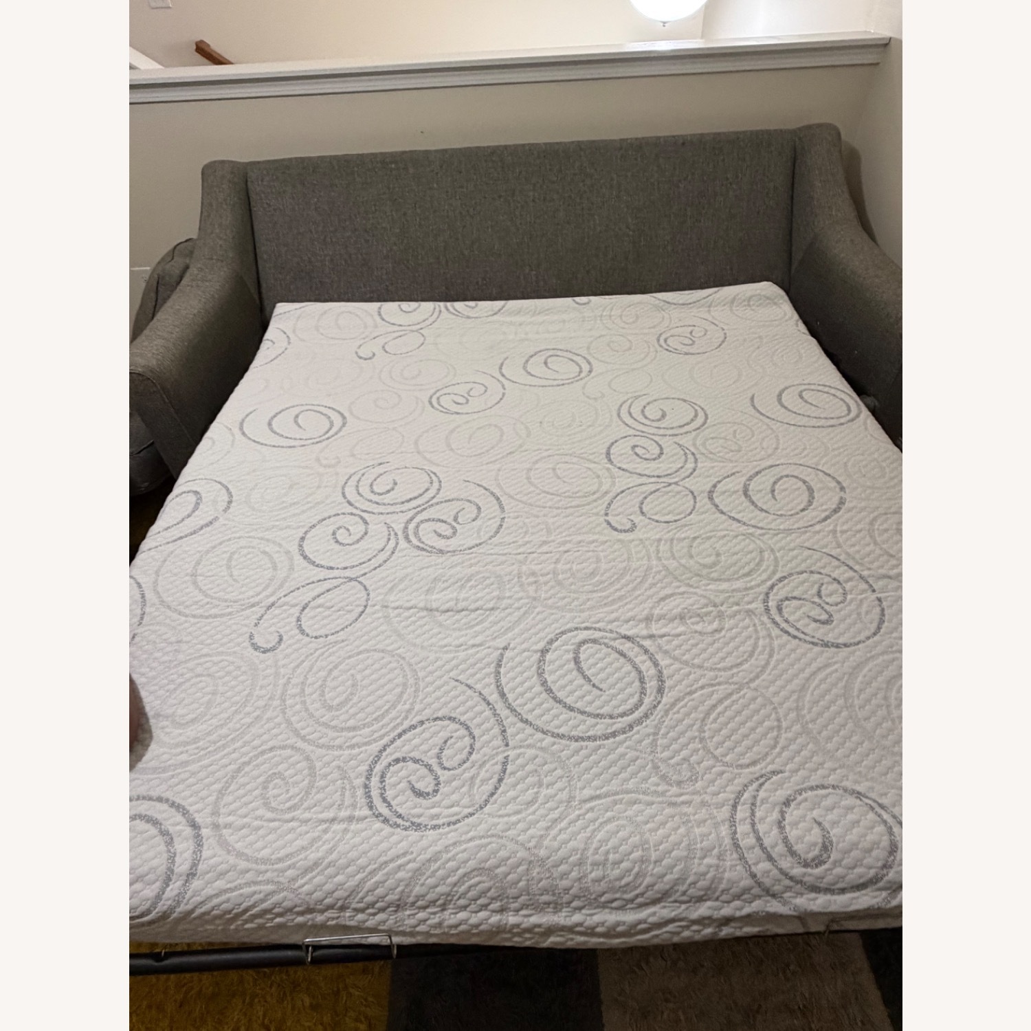 Light Gray Fabric Futon - image-2