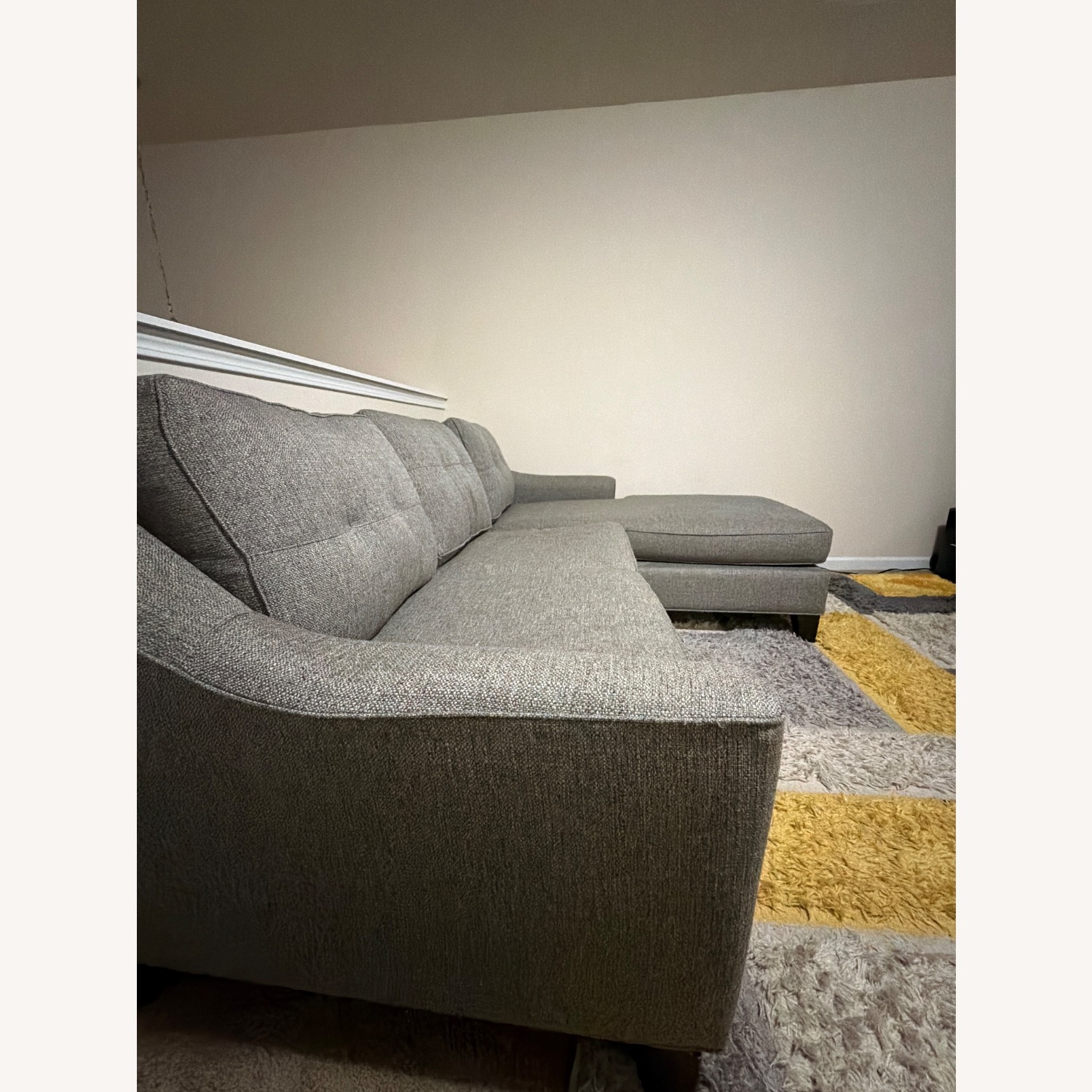 Light Gray Fabric Futon - image-3