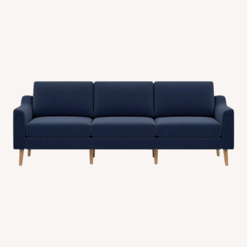 Used Burrow Nomad 3 Seater, Blue Navy Slope Arms for sale on AptDeco