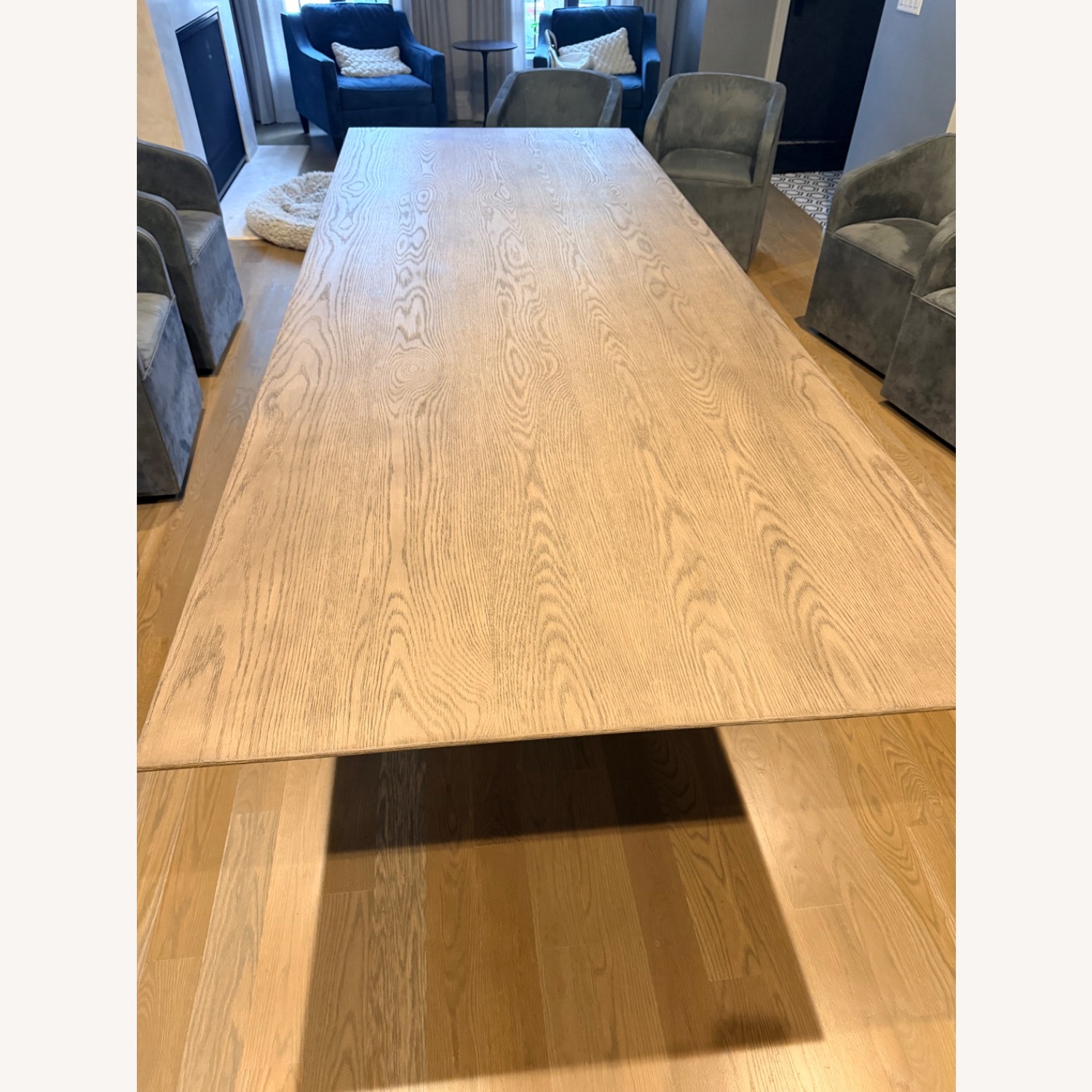 Restoration Hardware Aero Light Gray Wood Dining Table - image-5