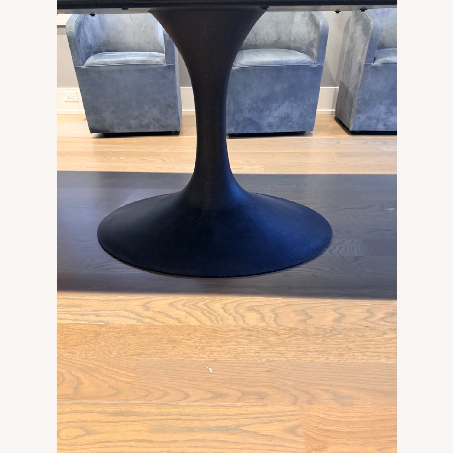 Restoration Hardware Aero Light Gray Wood Dining Table - image-3