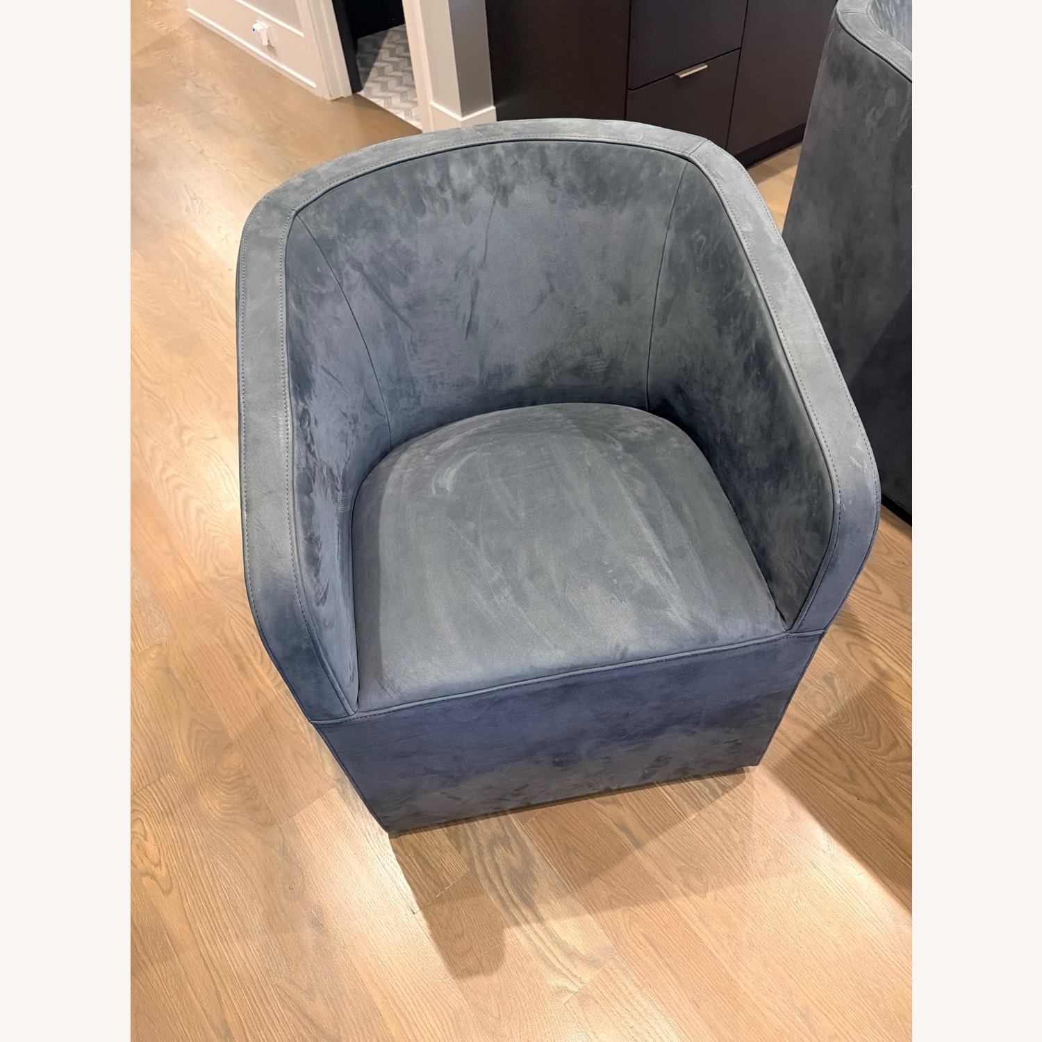 Restoration Hardware Aurelie Barrelback Leather Dining Chairs - image-1