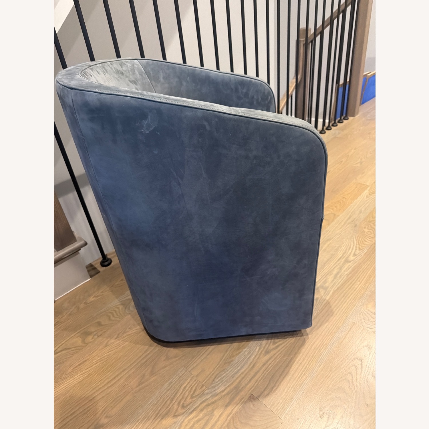 Restoration Hardware Aurelie Barrelback Leather Dining Chairs - image-5