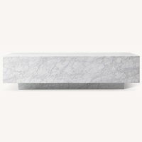 Restoration Hardware White Plinth Marble Coffee Table