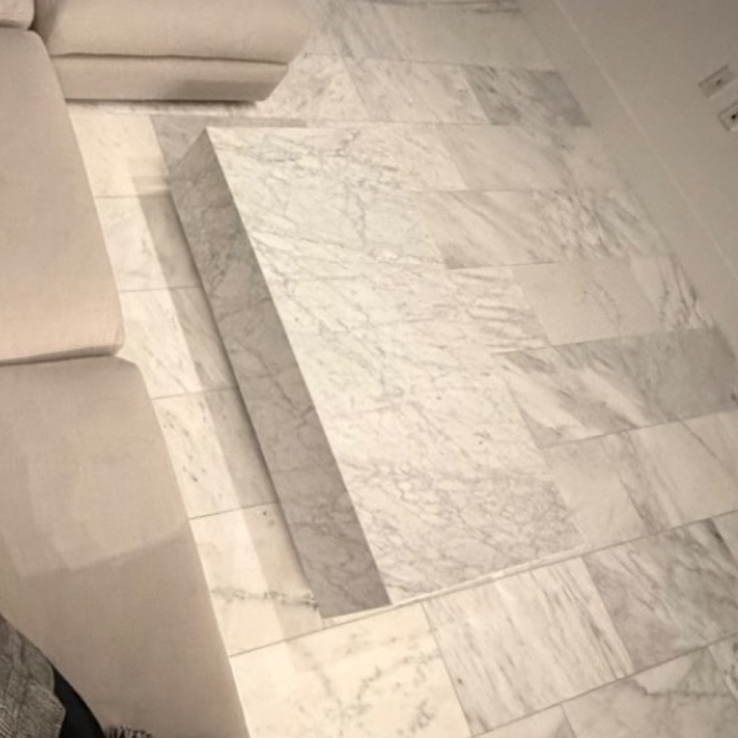 Restoration Hardware White Plinth Marble Coffee Table - image-2