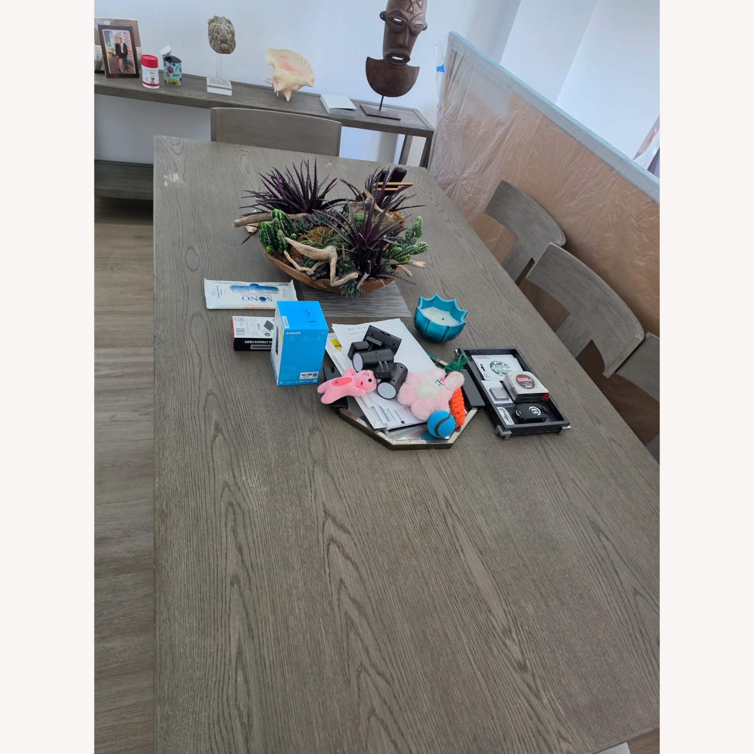 Restoration Hardware Light Gray Dining Table - image-5