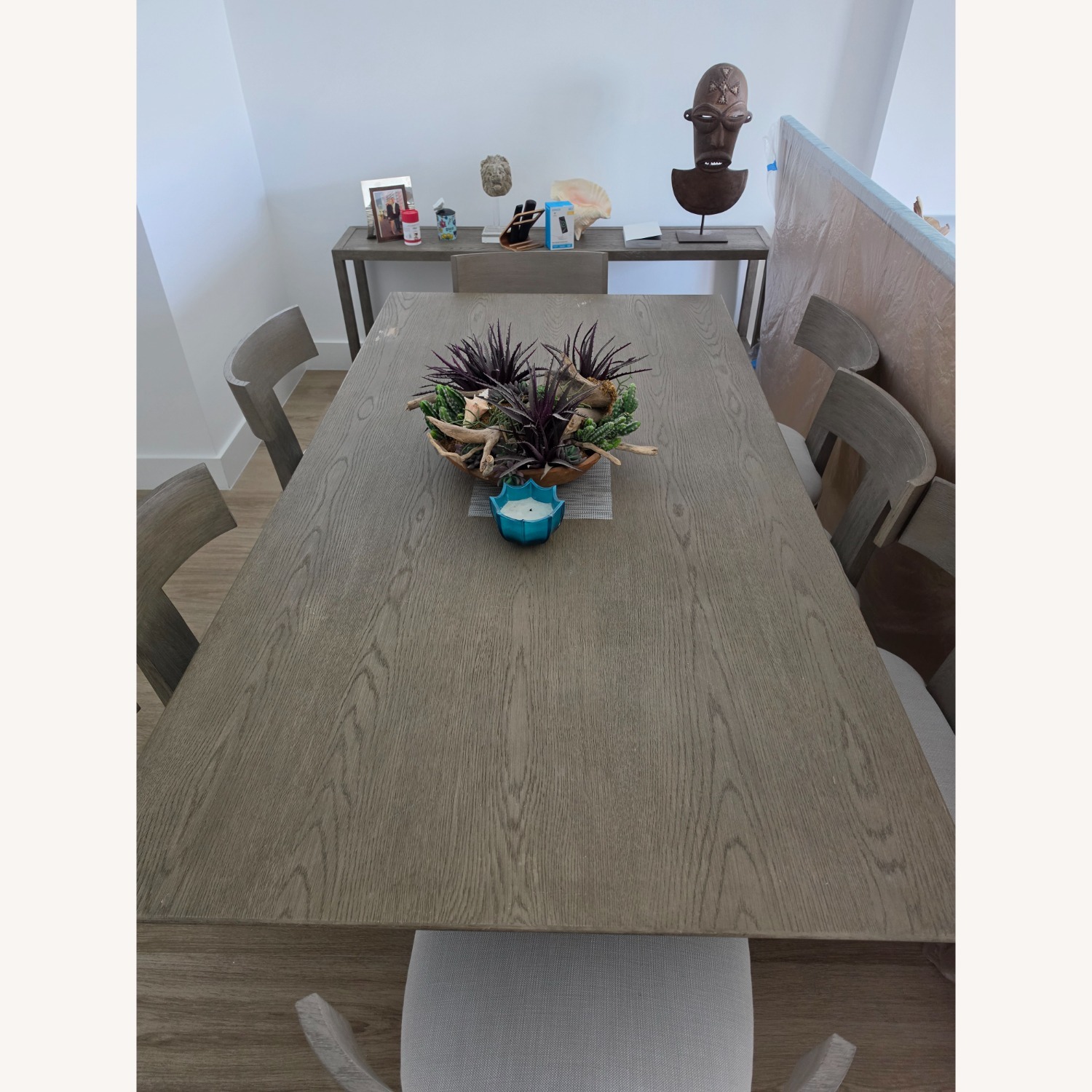 Restoration Hardware Light Gray Dining Table - image-4
