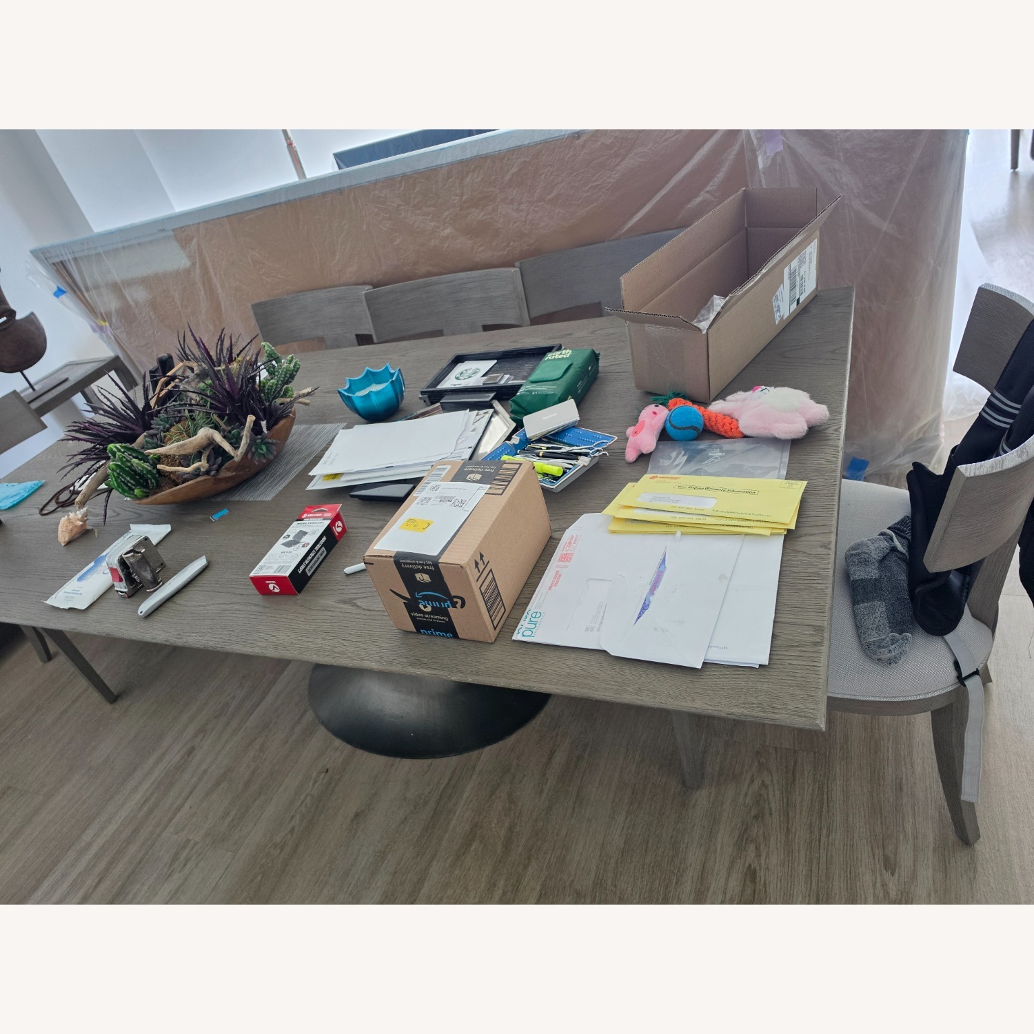 Restoration Hardware Light Gray Dining Table - image-3