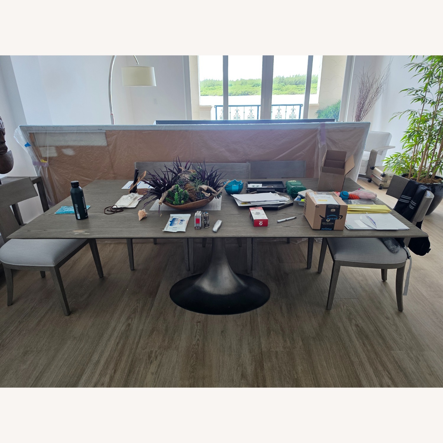 Restoration Hardware Light Gray Dining Table - image-2