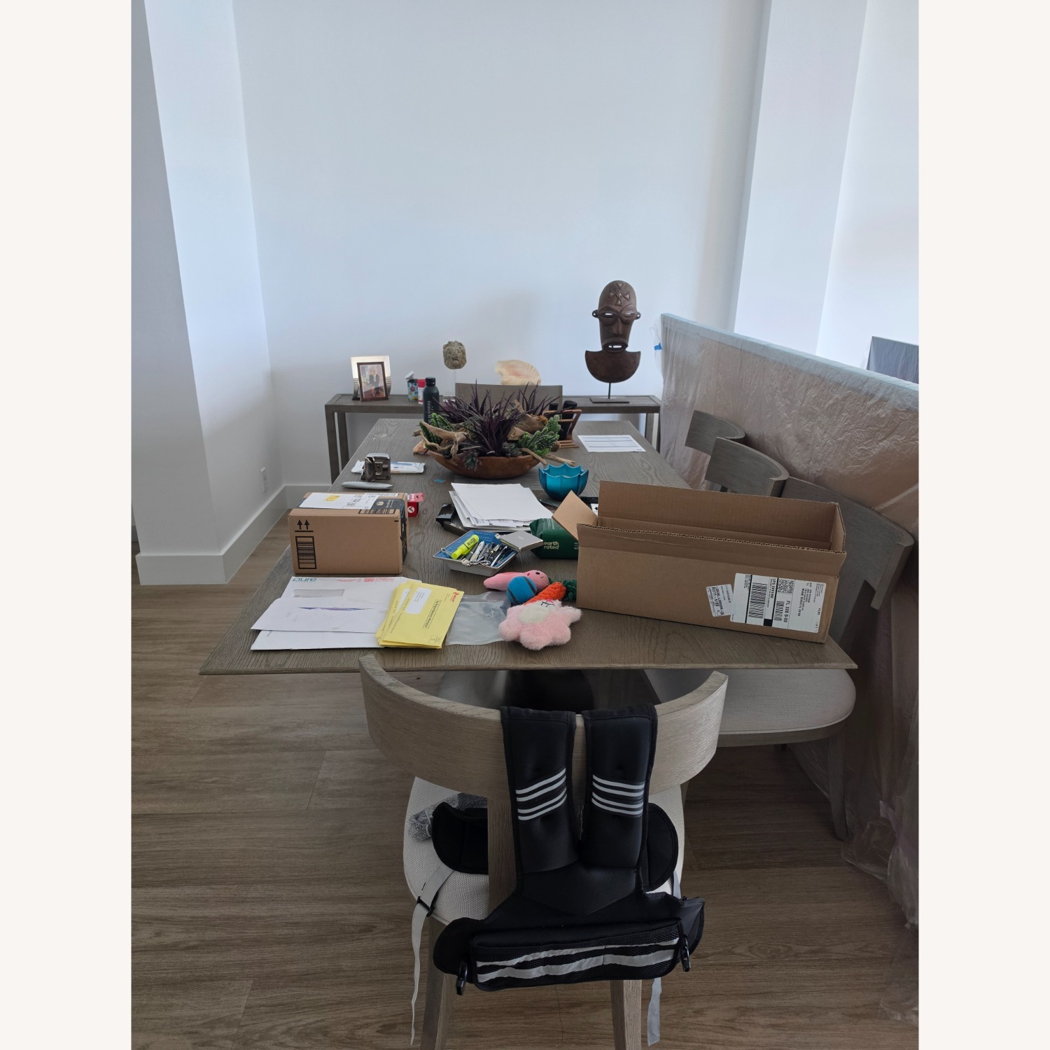 Restoration Hardware Light Gray Dining Table - image-4