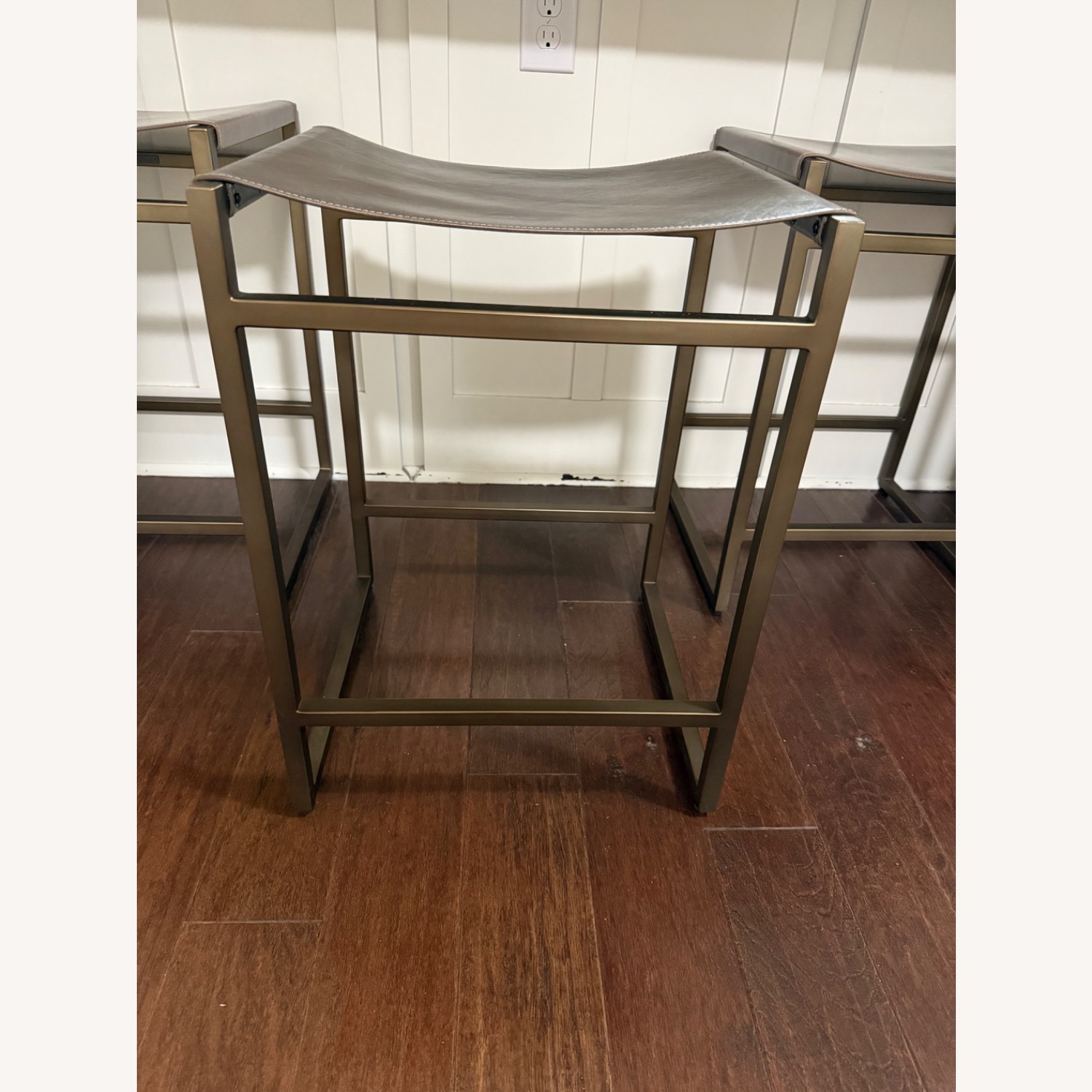 Pottery Barn Hardy Backless Leather Stool - image-2