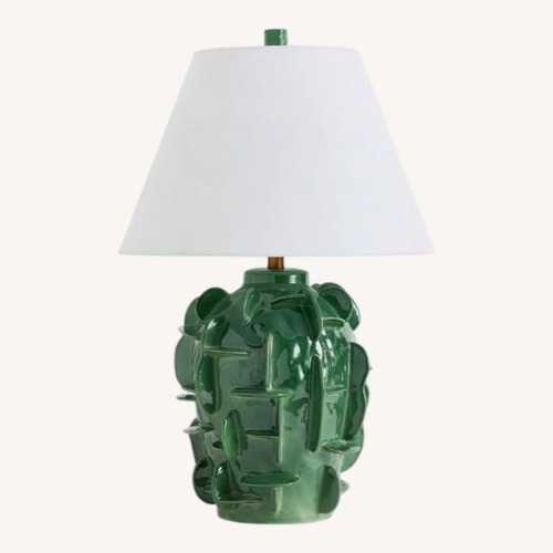 Used Jamie Young & Co Helios Green Ceramic Table Lamps for sale on AptDeco