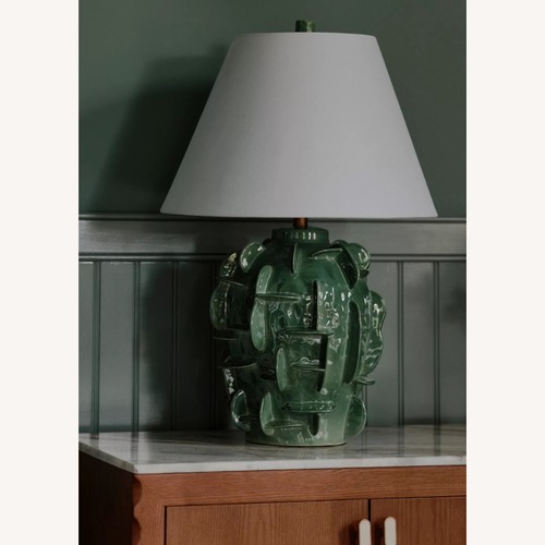 Used Jamie Young & Co Helios Green Ceramic Table Lamps for sale on AptDeco