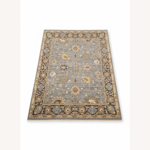 Used Ushak Style Area Rug, Magnetic Gray, 8’10” x 11’5” for sale on AptDeco