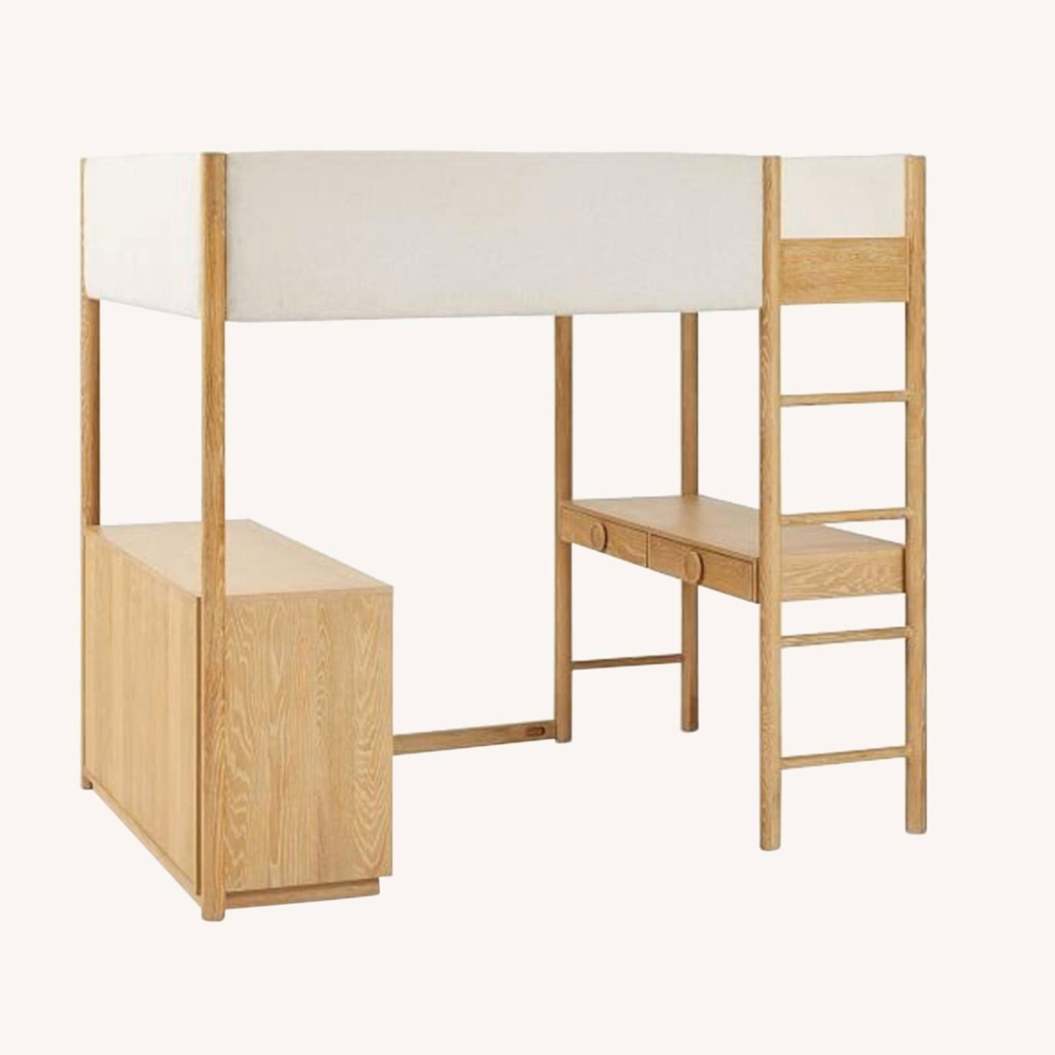 West Elm Statement Knob Loft Bed W Desk & Dresser - image-4