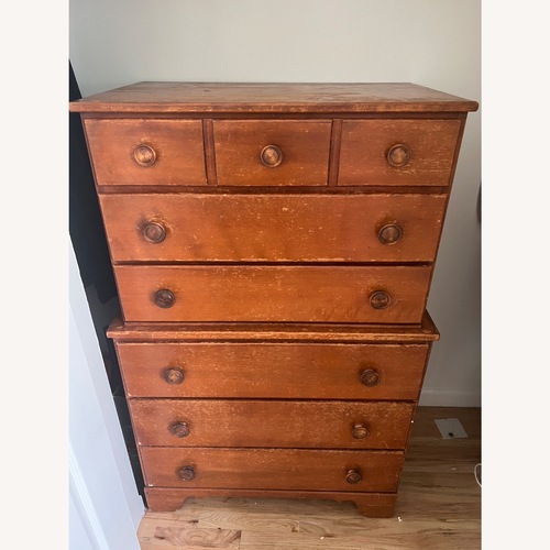 Used Ethan Allen Light Brown Oak Wood Armoire for sale on AptDeco