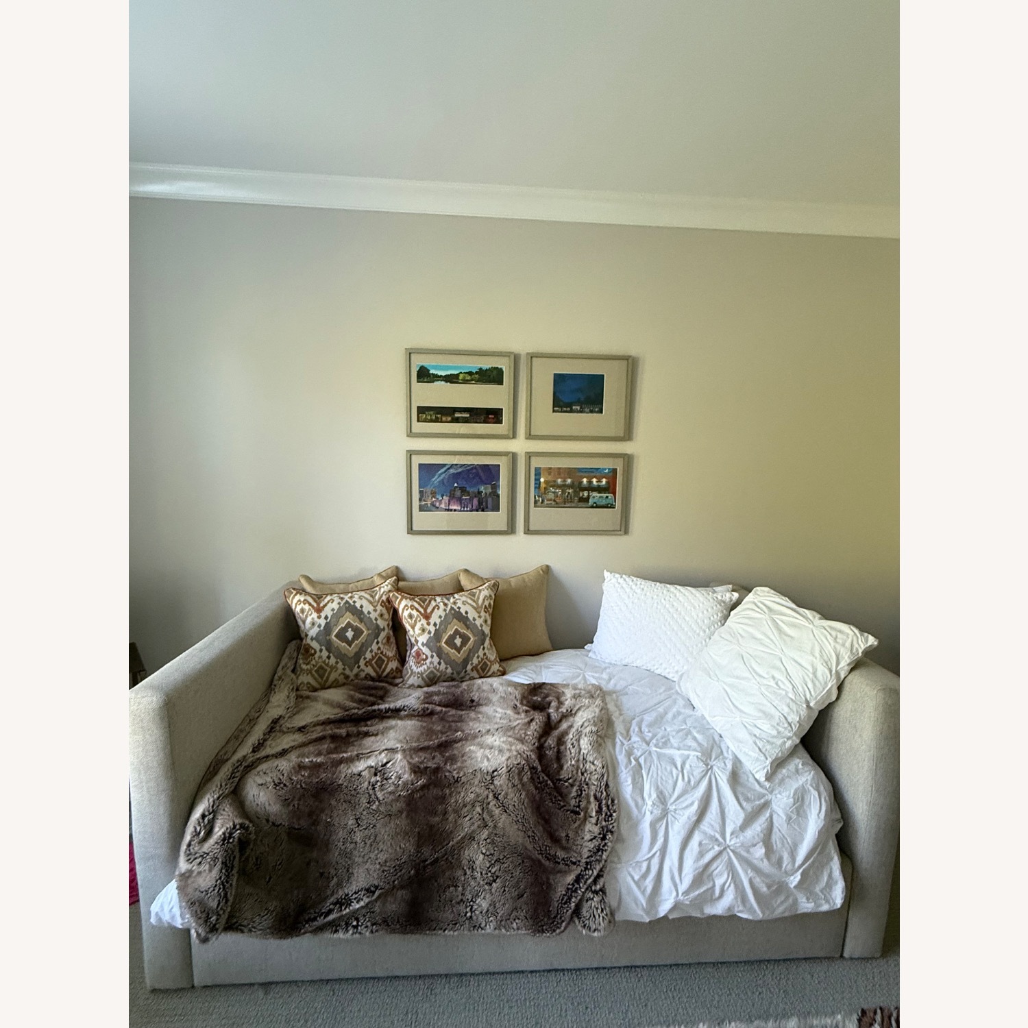 West Elm Light Gray Fabric Daybed - image-1