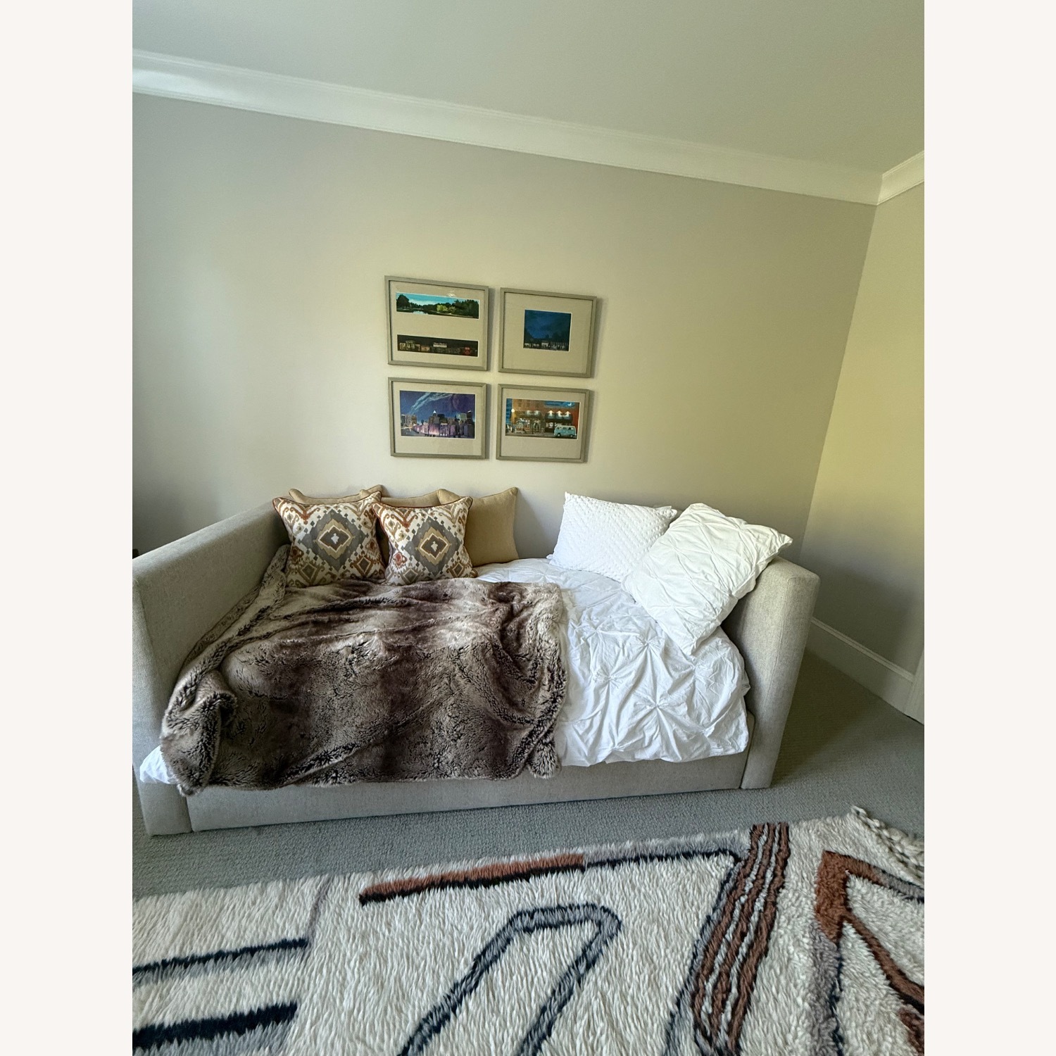 West Elm Light Gray Fabric Daybed - image-2