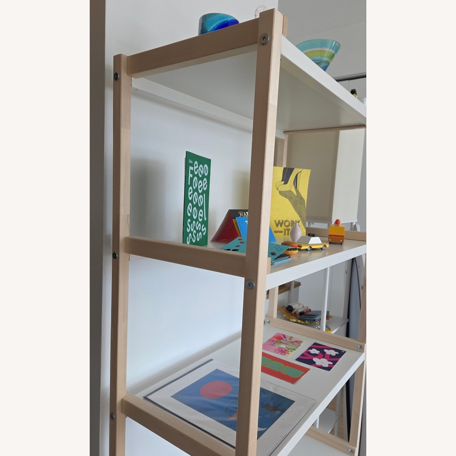 IKEA EKENABBEN White Wood Bookcase - image-2