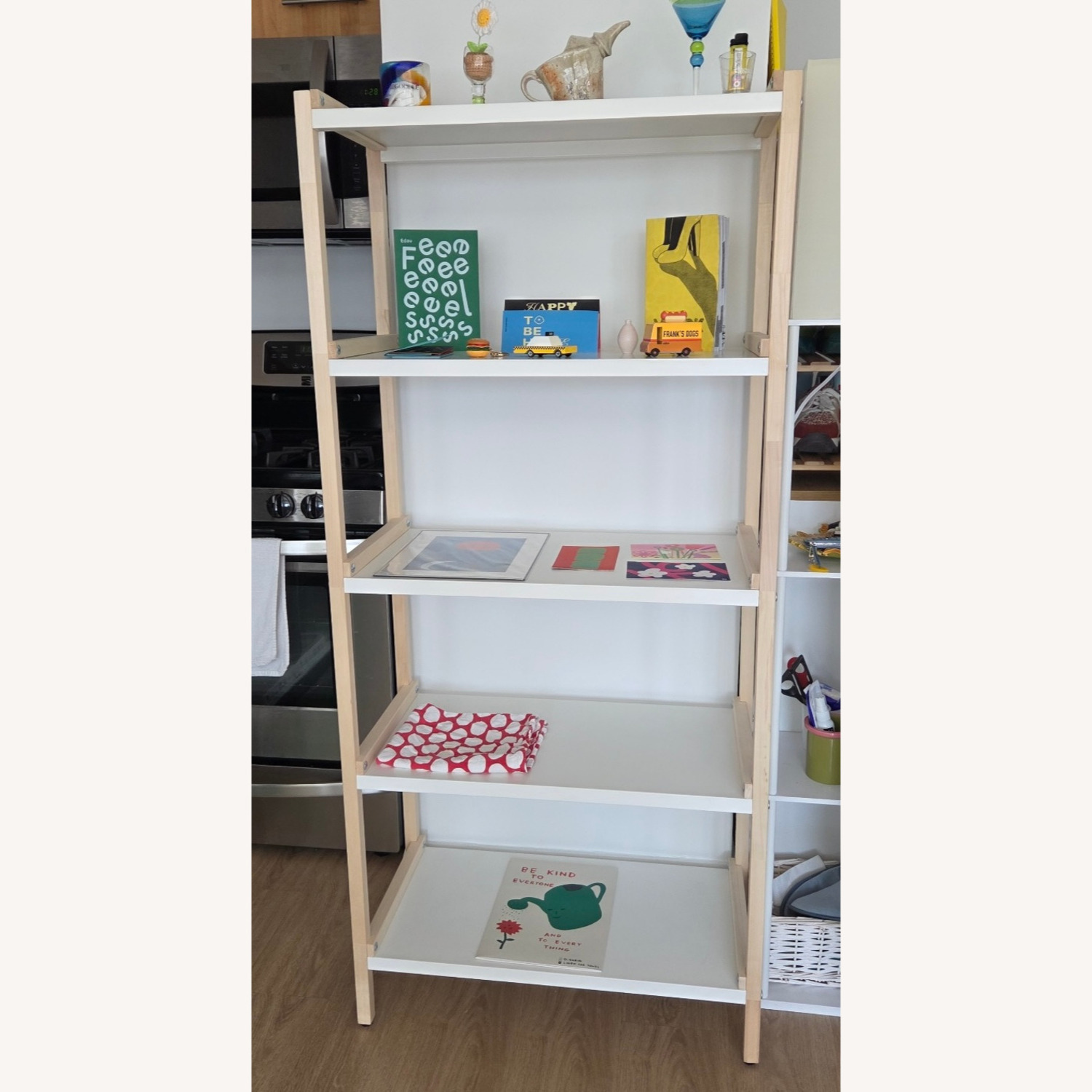 IKEA EKENABBEN White Wood Bookcase - image-1