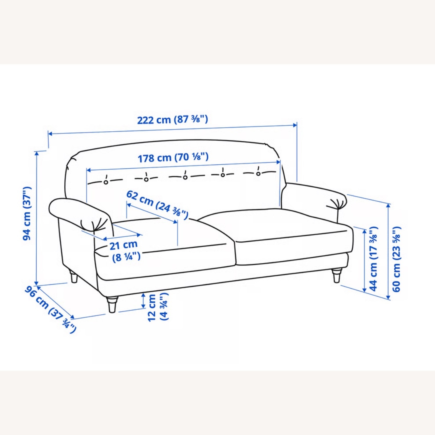 IKEA Esseboda Blue Cotton 3+ Seater Sofa - image-4