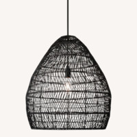 Black Wicker Ceiling Lamp