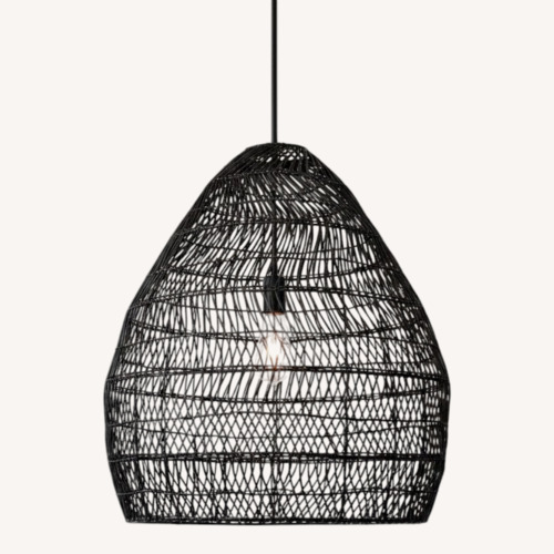 Used Black Wicker Ceiling Lamp for sale on AptDeco