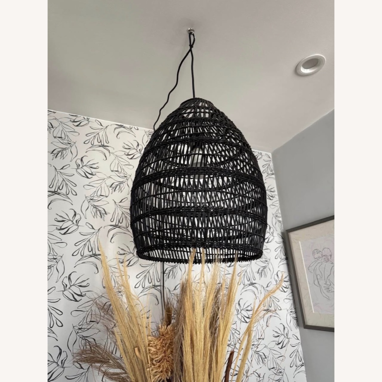 Black Wicker Ceiling Lamp - image-3