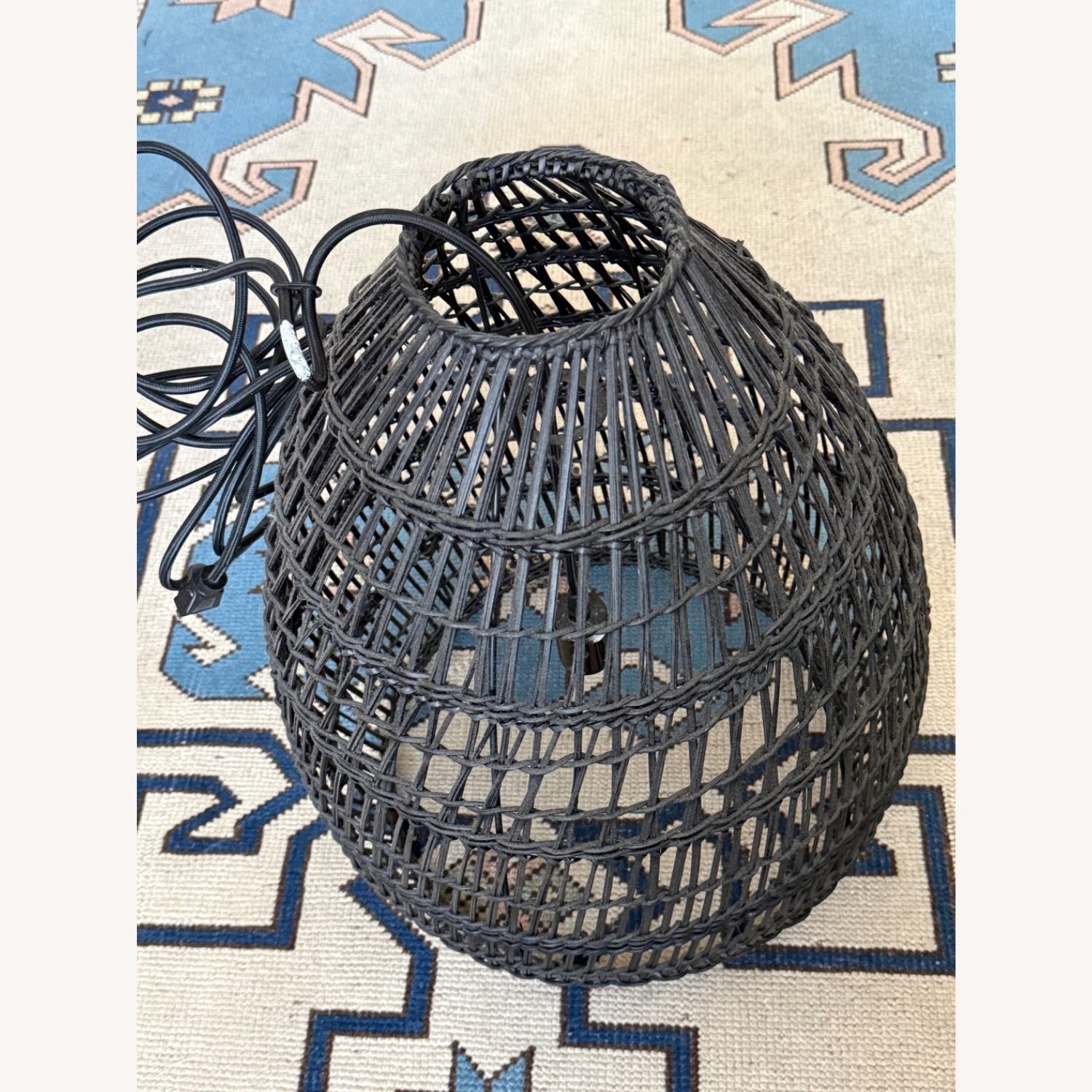 Black Wicker Ceiling Lamp - image-2