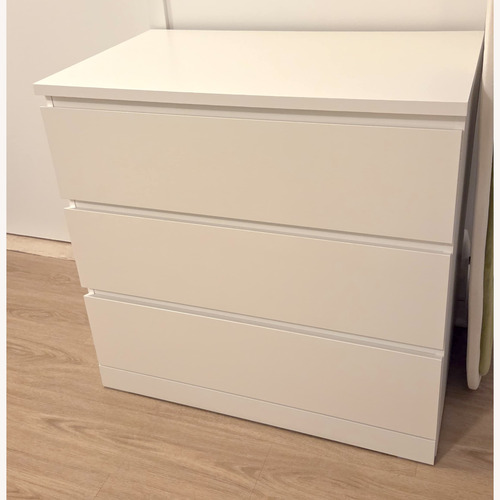 Used IKEA STORKLINTA White Wood Dresser for sale on AptDeco