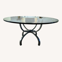 Dark Gray Metal Dining Table