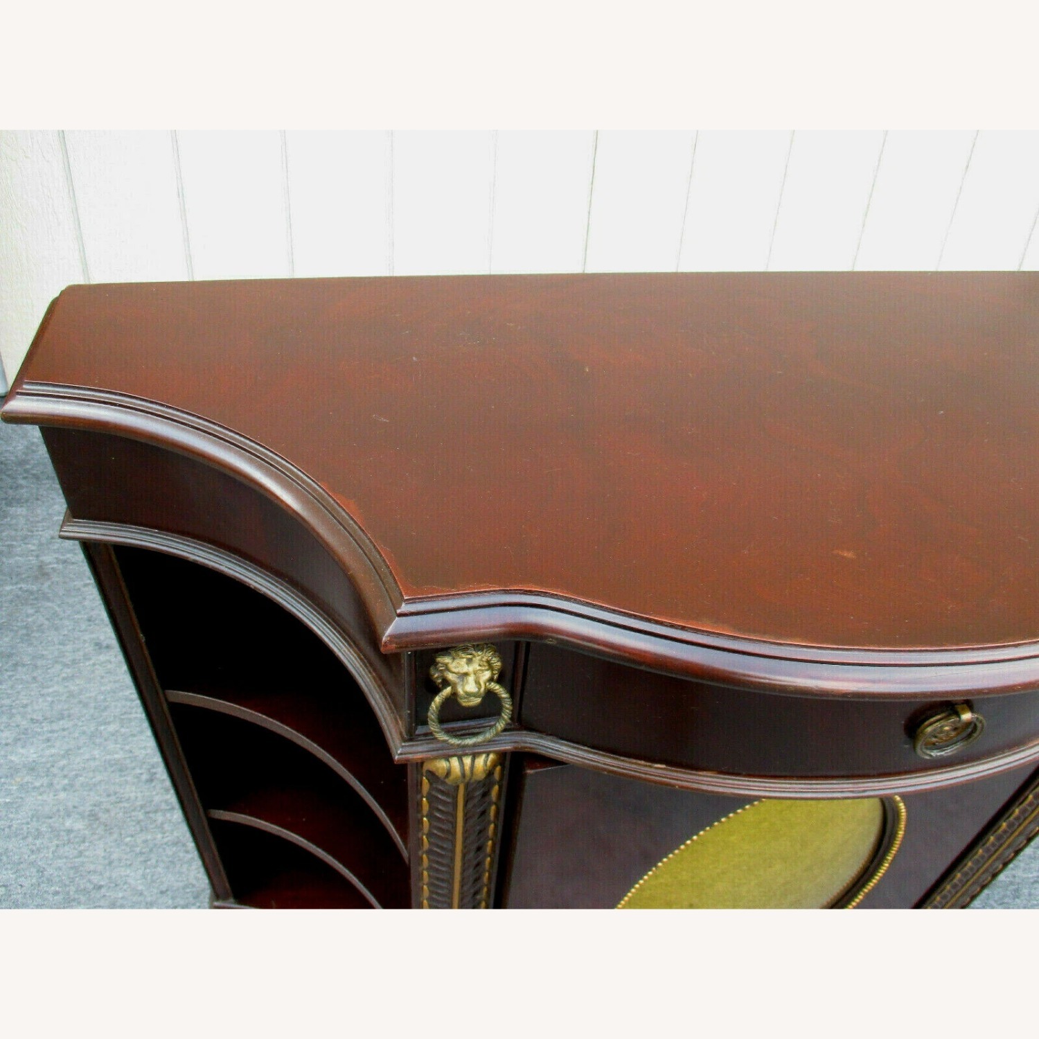 Mahogany Credenza with Gold Mirrored Insert - image-10