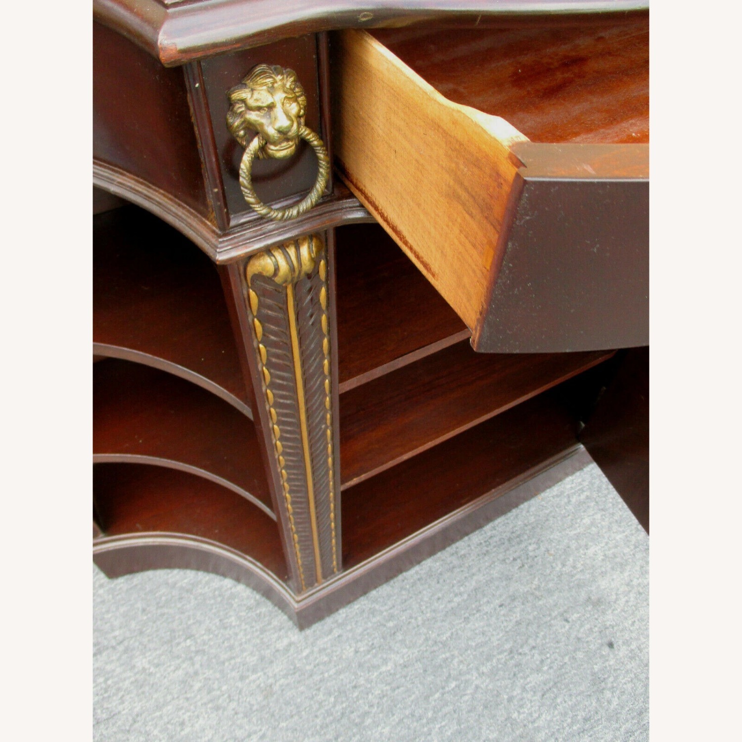 Mahogany Credenza with Gold Mirrored Insert - image-12