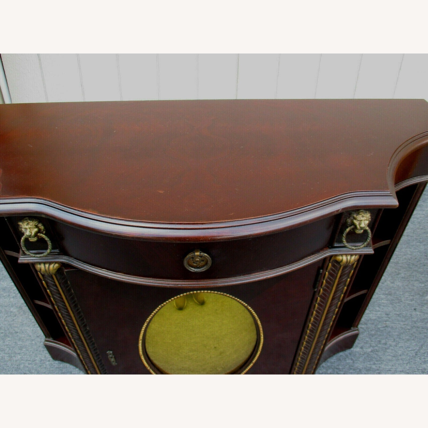 Mahogany Credenza with Gold Mirrored Insert - image-11