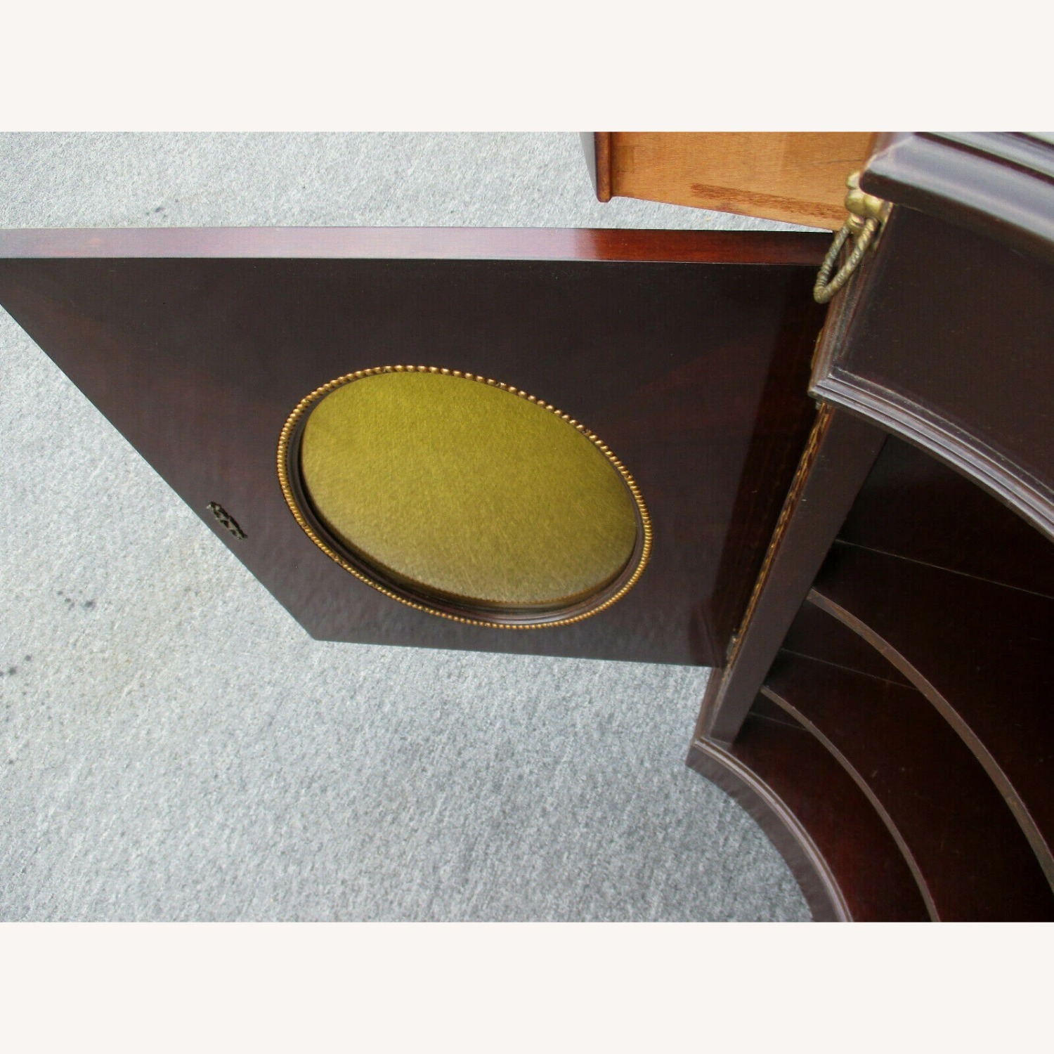 Mahogany Credenza with Gold Mirrored Insert - image-16