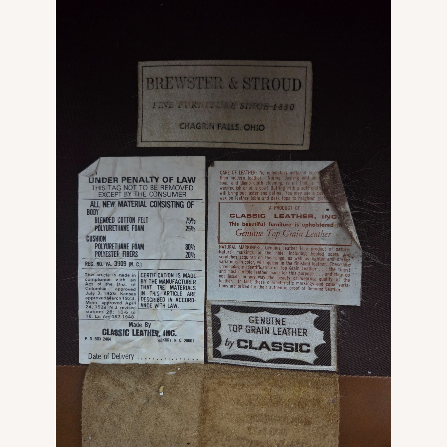 Brewster and Stroud Vintage Leather Couch - image-5