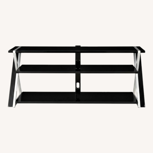 Used Ikram Design Black Glass TV stand  for sale on AptDeco