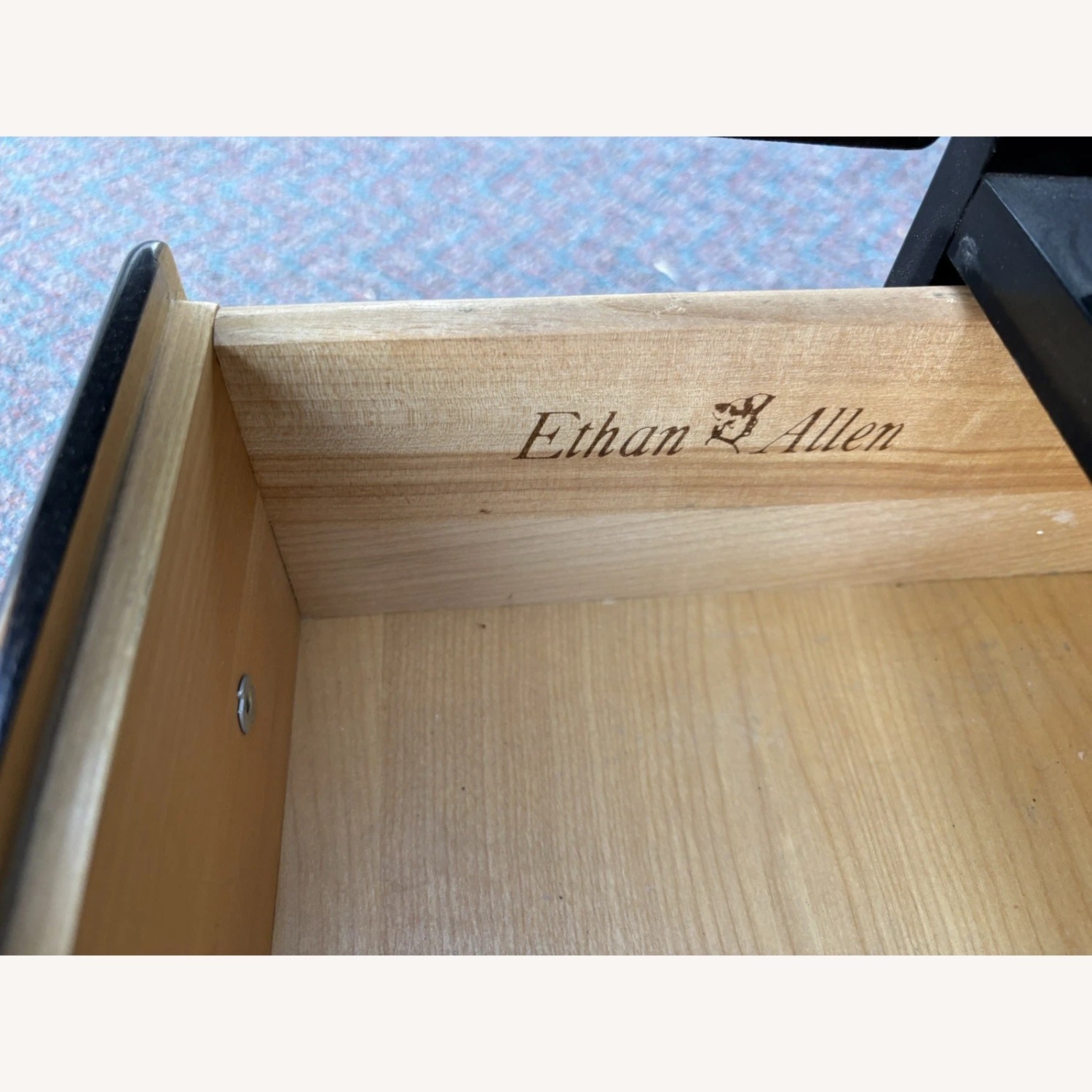 Ethan Allen Black Wood Sideboard With Mirror - image-8