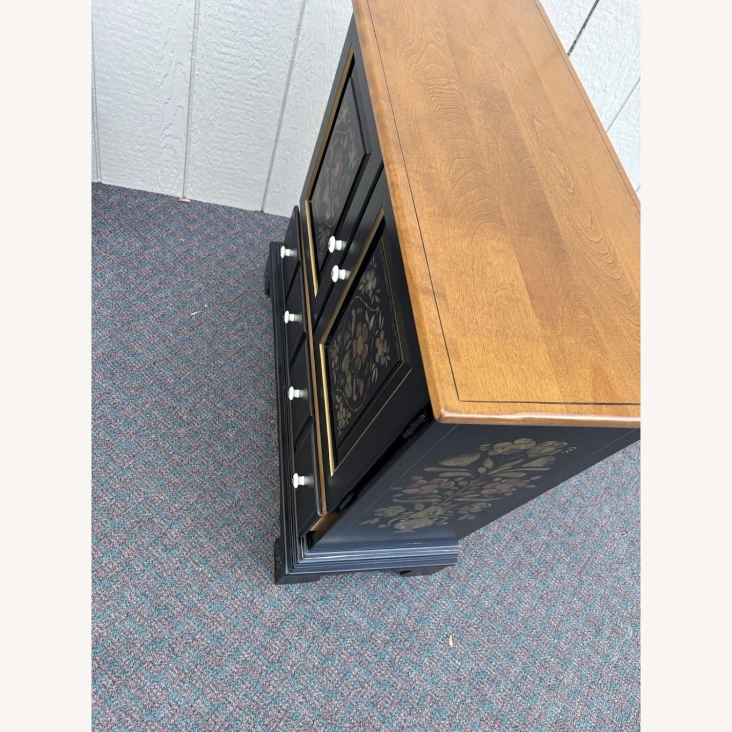 Ethan Allen Black Wood Sideboard With Mirror - image-13