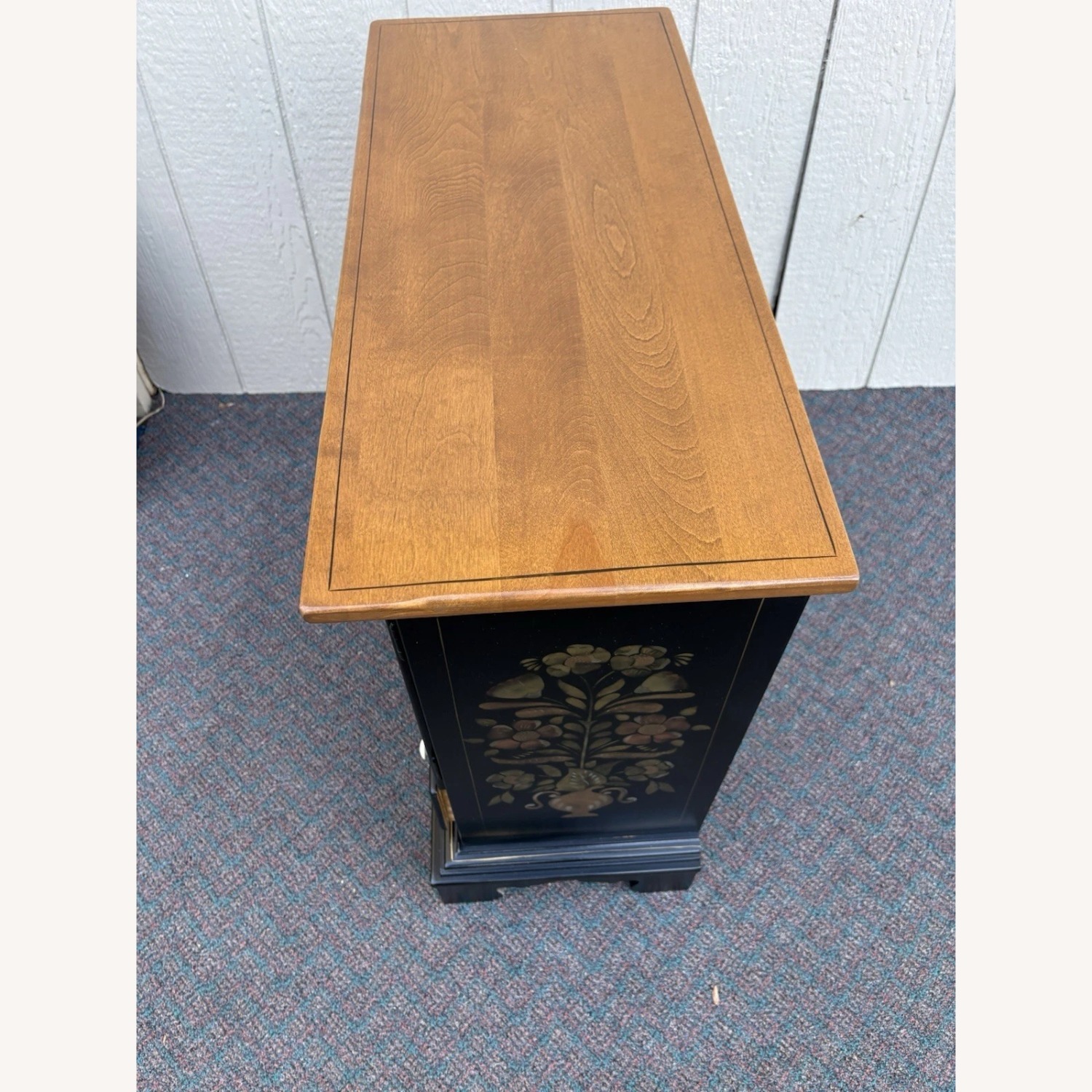 Ethan Allen Black Wood Sideboard With Mirror - image-12