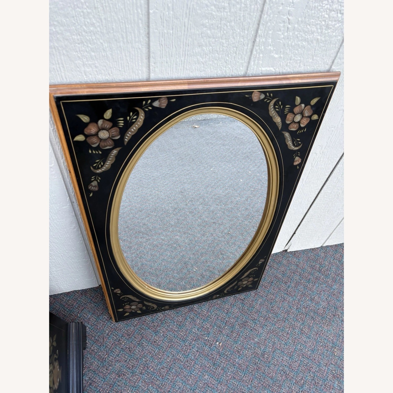 Ethan Allen Black Wood Sideboard With Mirror - image-3
