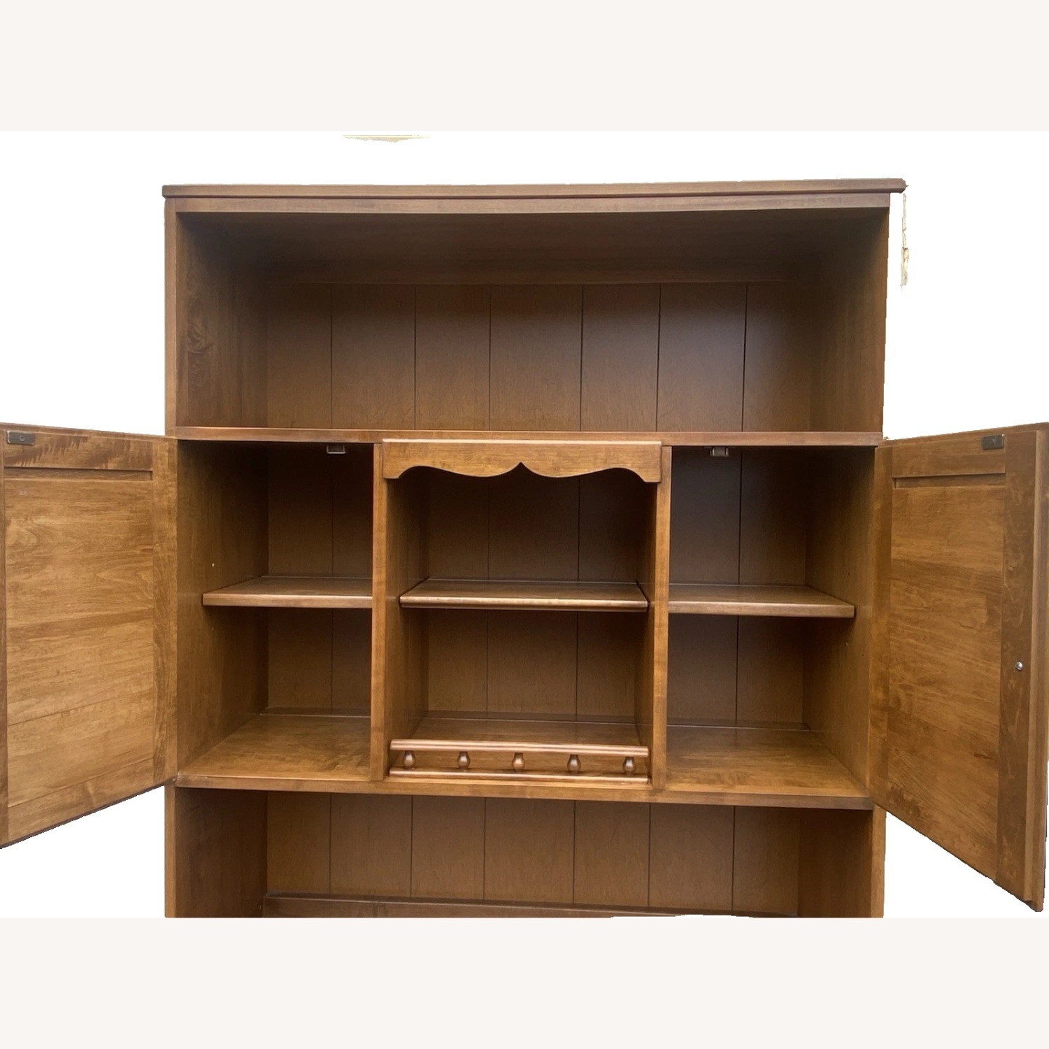 Ethan Allen Maple Cabinet with Bookcase Top - image-3