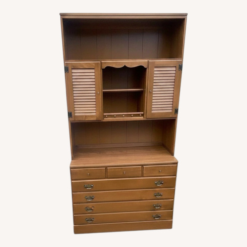Used Ethan Allen Maple Cabinet with Bookcase Top for sale on AptDeco