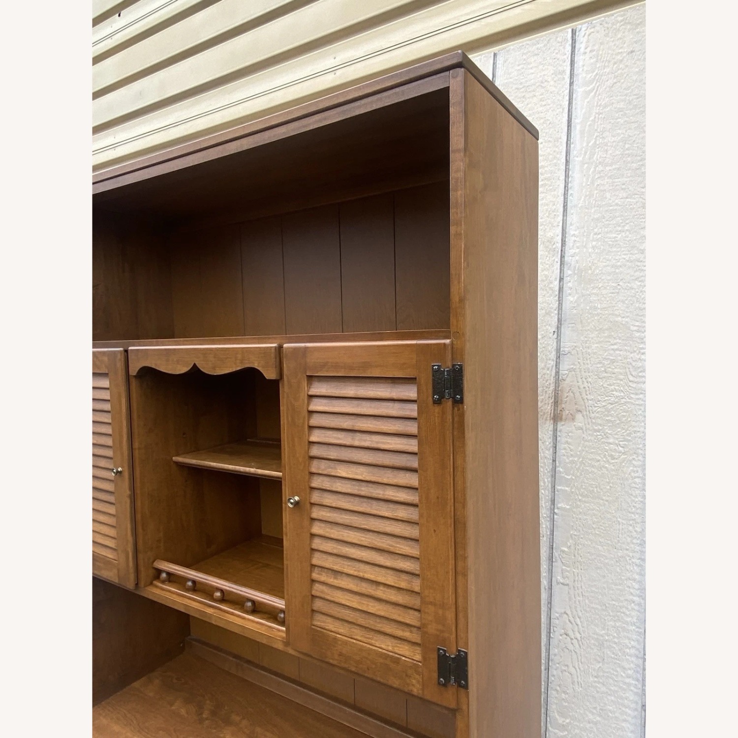 Ethan Allen Maple Cabinet with Bookcase Top - image-8