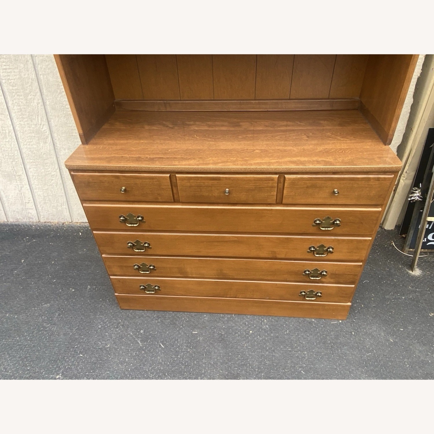 Ethan Allen Maple Cabinet with Bookcase Top - image-4